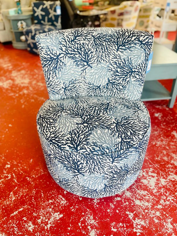 Armless Barrel Chair- Dwell Navy