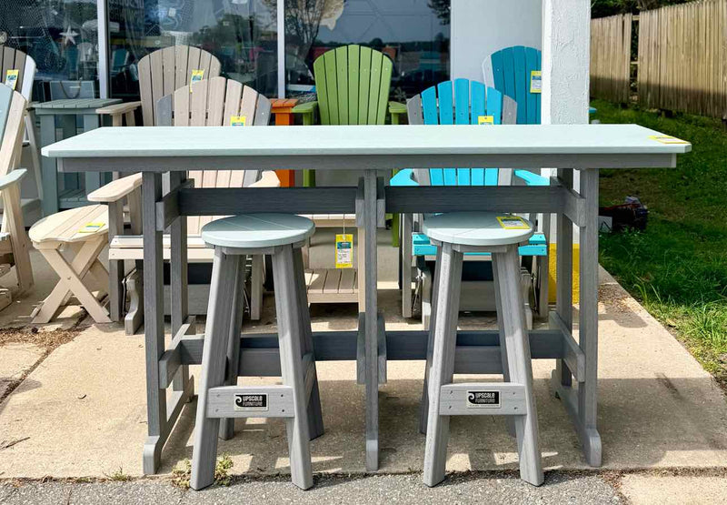 6' Rail Hugger Table- Mint & Driftwood