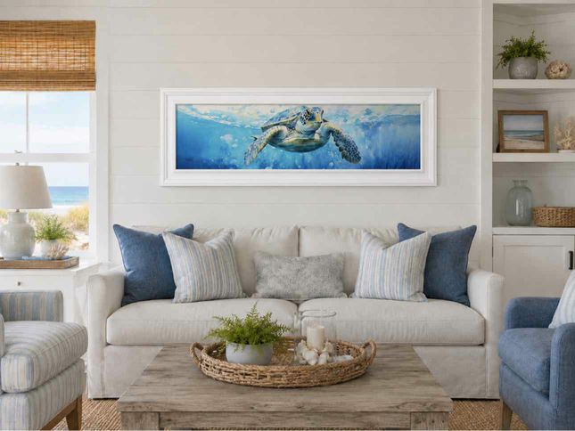 11" x 35" Framed Wall Art- Moonlit Secret