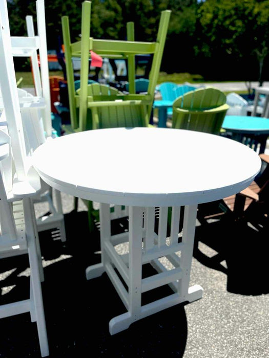 48" Round  Bar Height Table- White