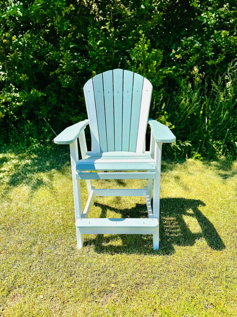 Bar Height Adirondack Chair- Mint & White