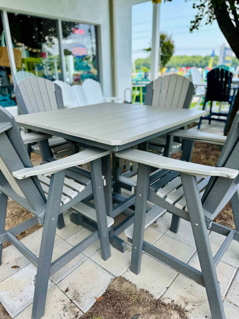 44" Square Bar Height Table- Light Gray & Dark Gray