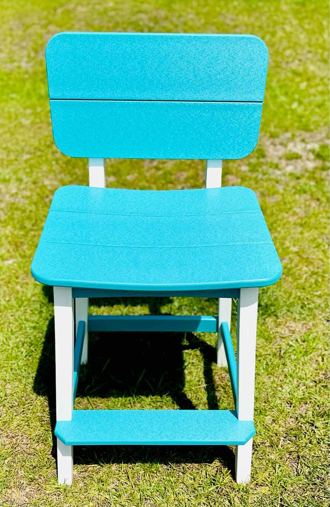 Surf Table Bar Height Chair- White & Aruba Blue
