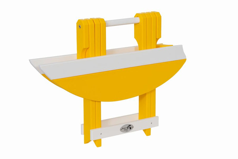 Folding Surfboard End Table- White & Yellow
