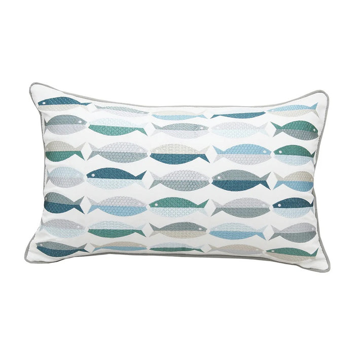 Indoor/Outdoor Pillow- Fish Pattern