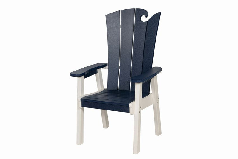 Ocean Wave Adirondack Chair- White & Patriot Blue