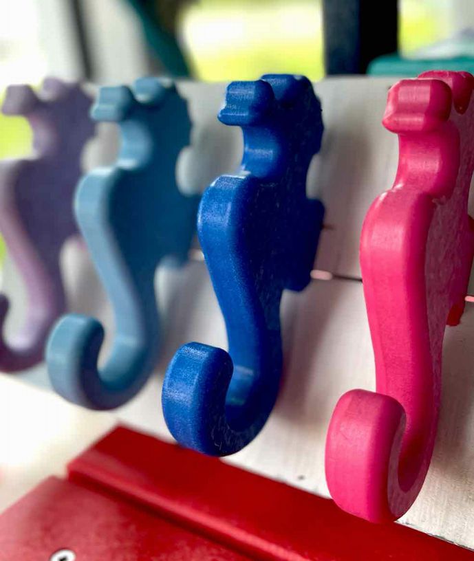 Seahorse Wall Hook- Burns Blue