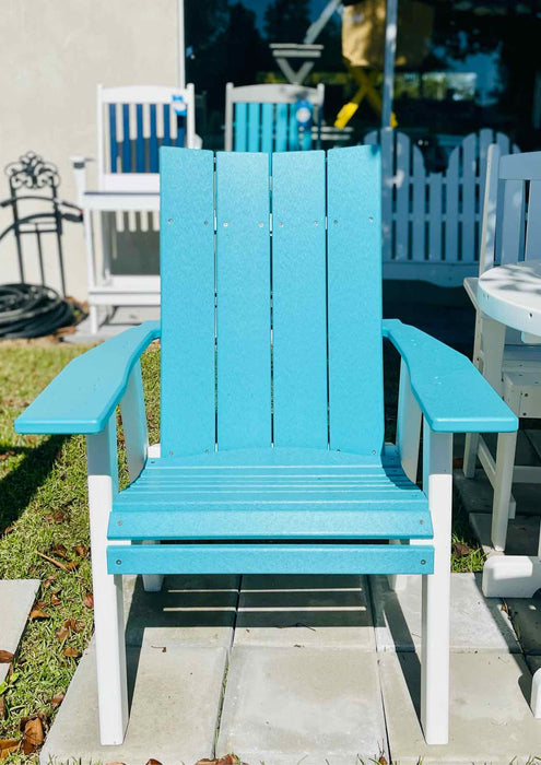 Contemporary Dining Chair- Aruba Blue & White