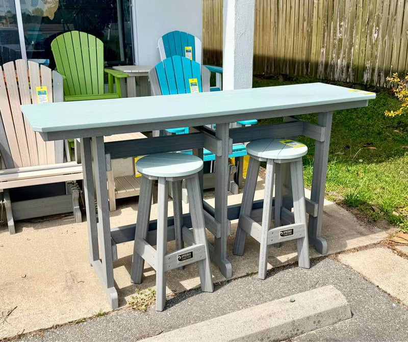 6' Rail Hugger Table- Mint & Driftwood