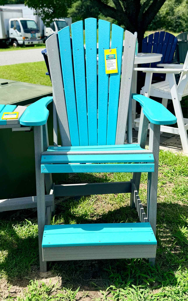 Big Kahuna Balcony Chair- Aruba Blue & Driftwood Gray
