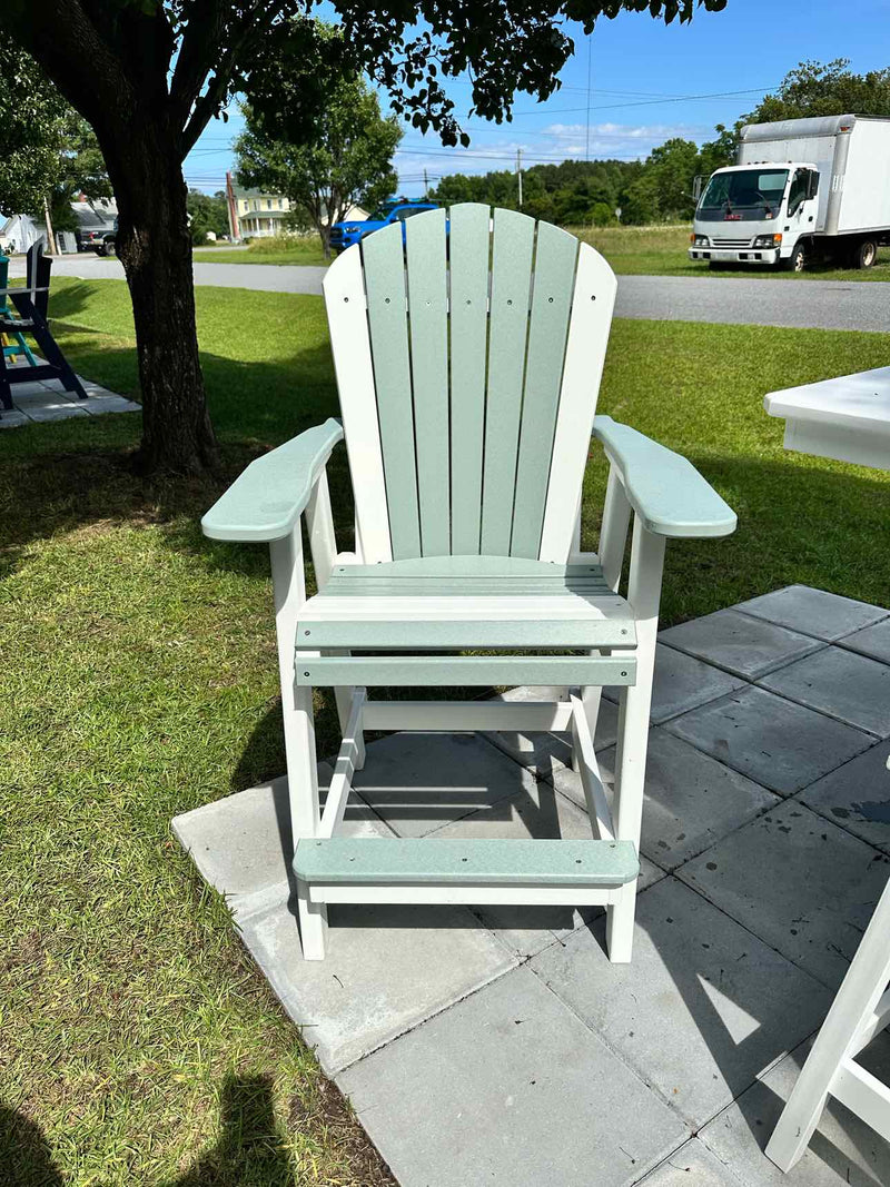 Bar Height Adirondack Chair- Mint & White