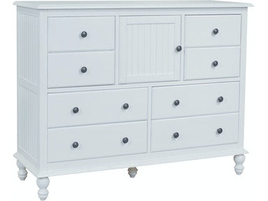 Cottage Collection 8-Drawer/1-Door Cottage Dresser- Beach White