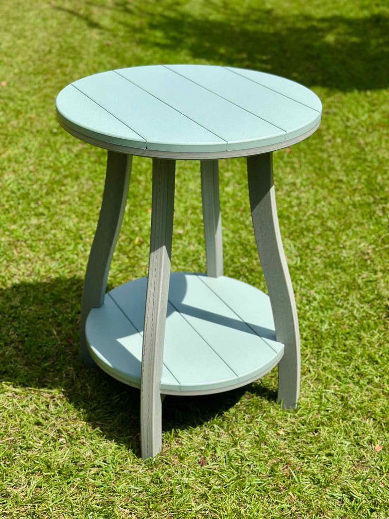 24" Round Serenity Bar Side Table- Driftwood & Mint