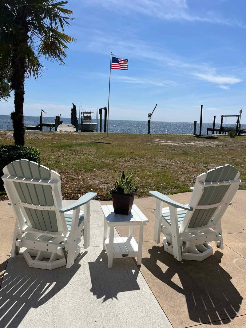 2' Adirondack Swivel Glider- Mint & White