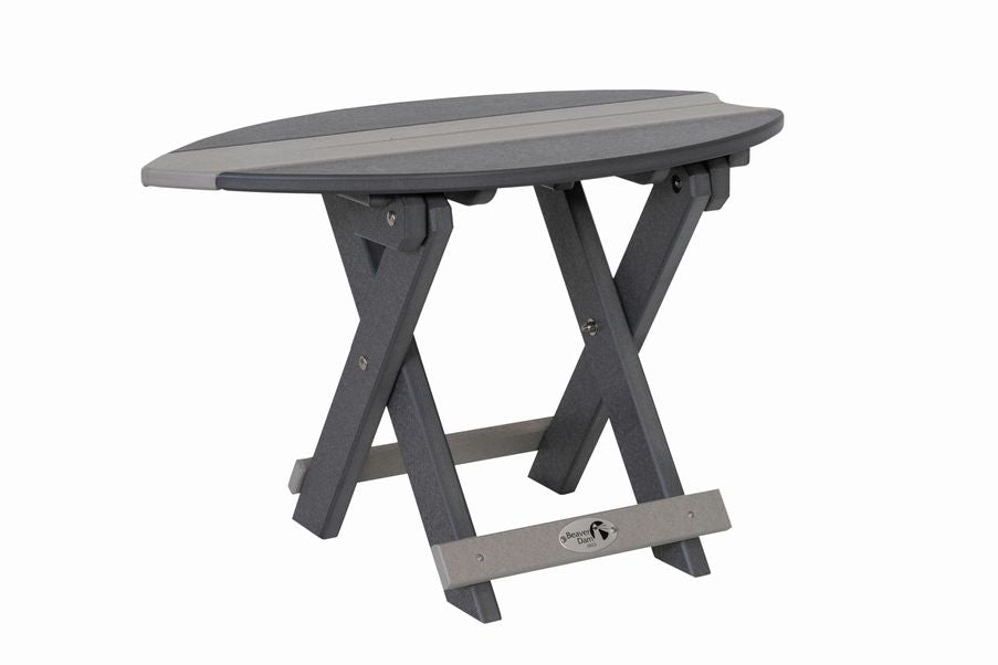 Folding Surfboard End Table- Light Gray & Dark Gray