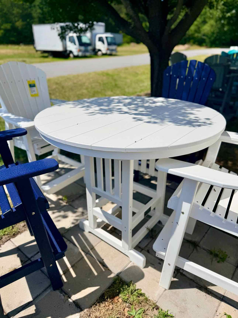 48" Round Bar Height Table- White