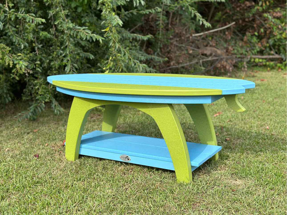 Surfboard Coffee Table- Lime Green & Powder Blue