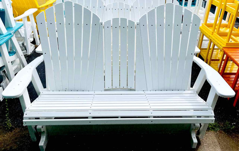 5' Adirondack Settee Glider- White