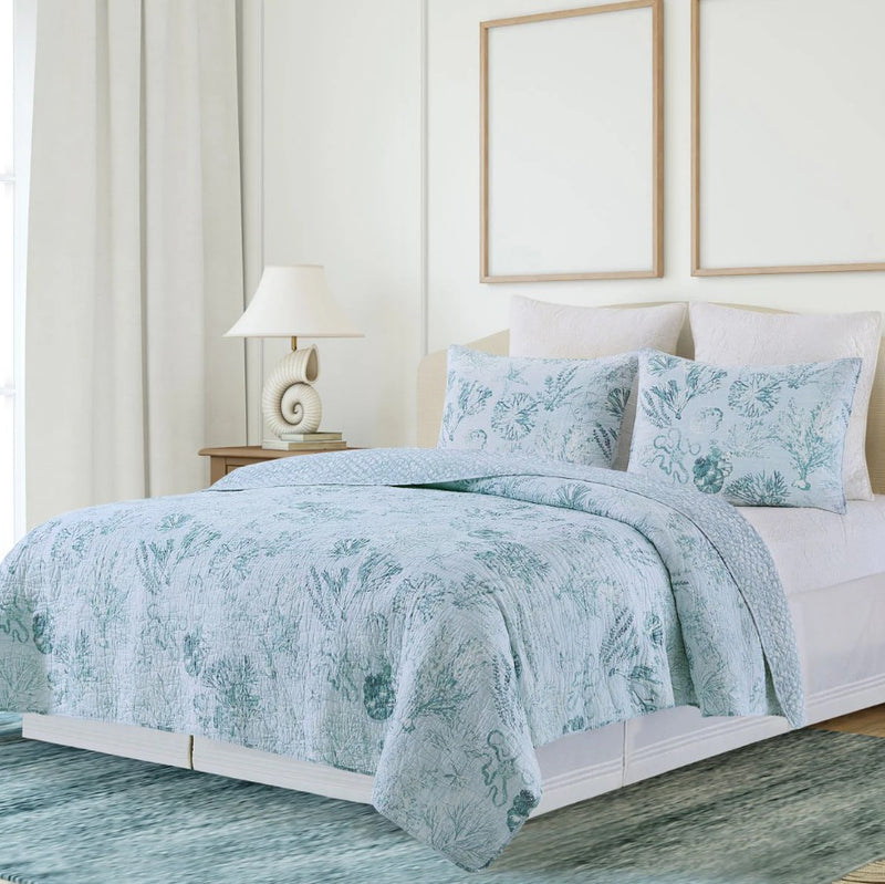 Cerulean Breeze Quilt Set- King