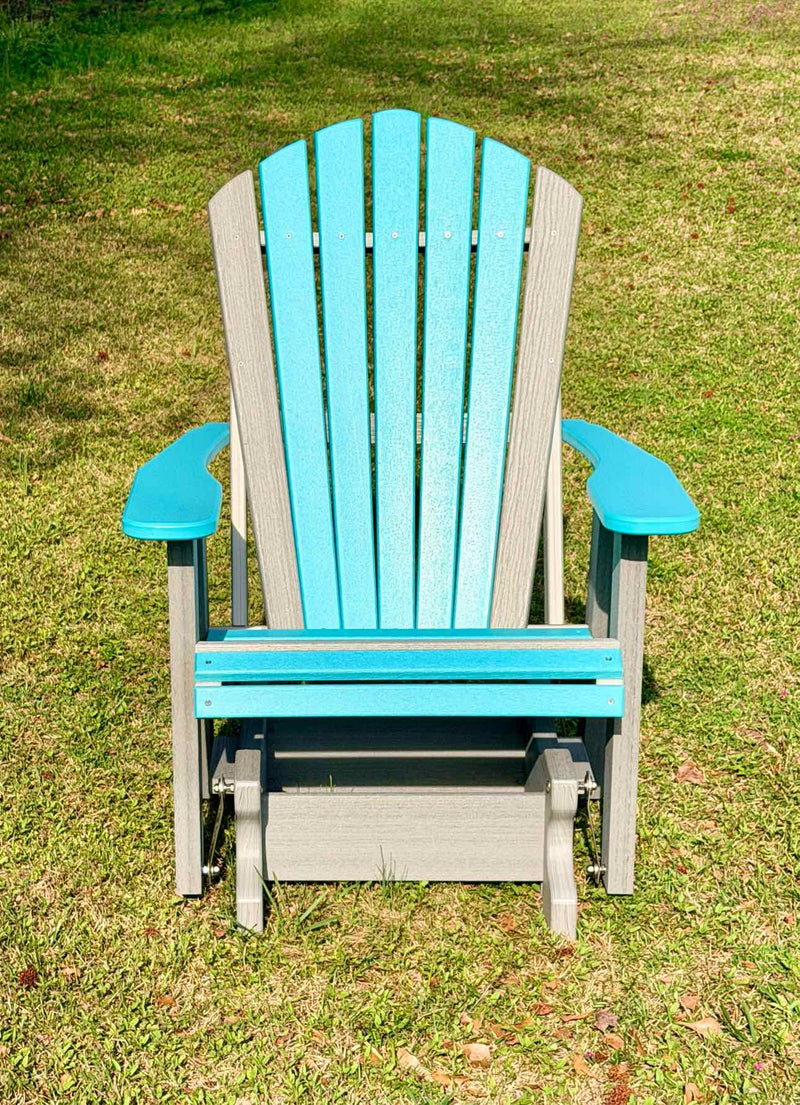 2' Adirondack Glider- Aruba Blue & Driftwood