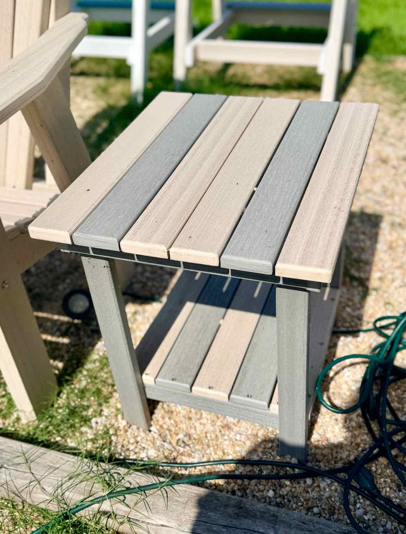 17" Sq. End Table- Pale Aspen & Driftwood