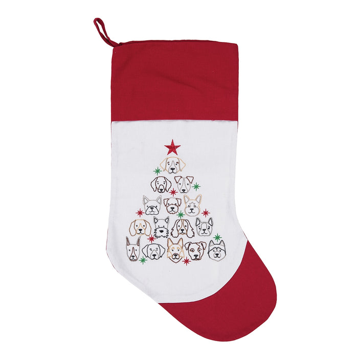 Dog Face Christmas Tree Stocking