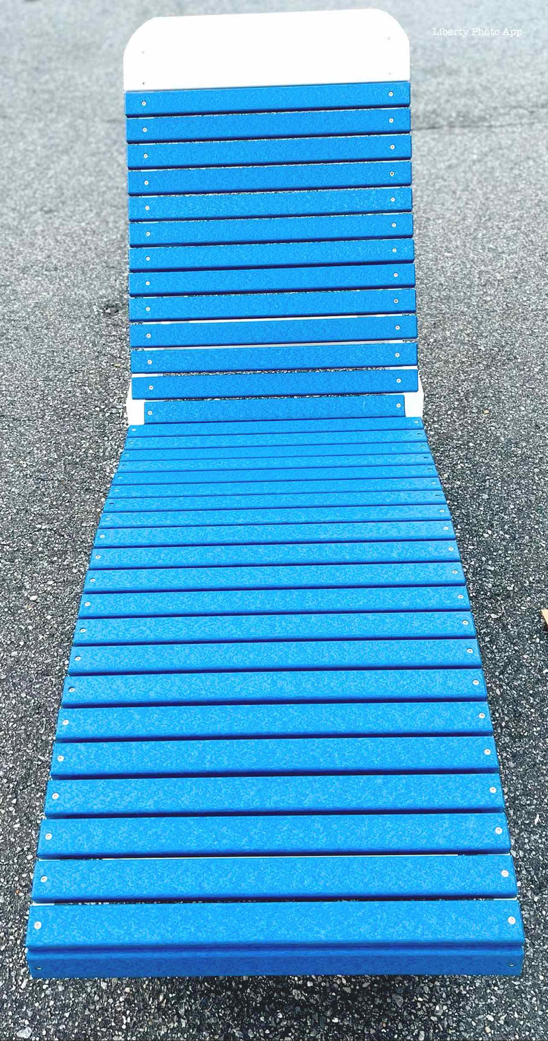 Armless Chaise Lounge- Burns Blue & White