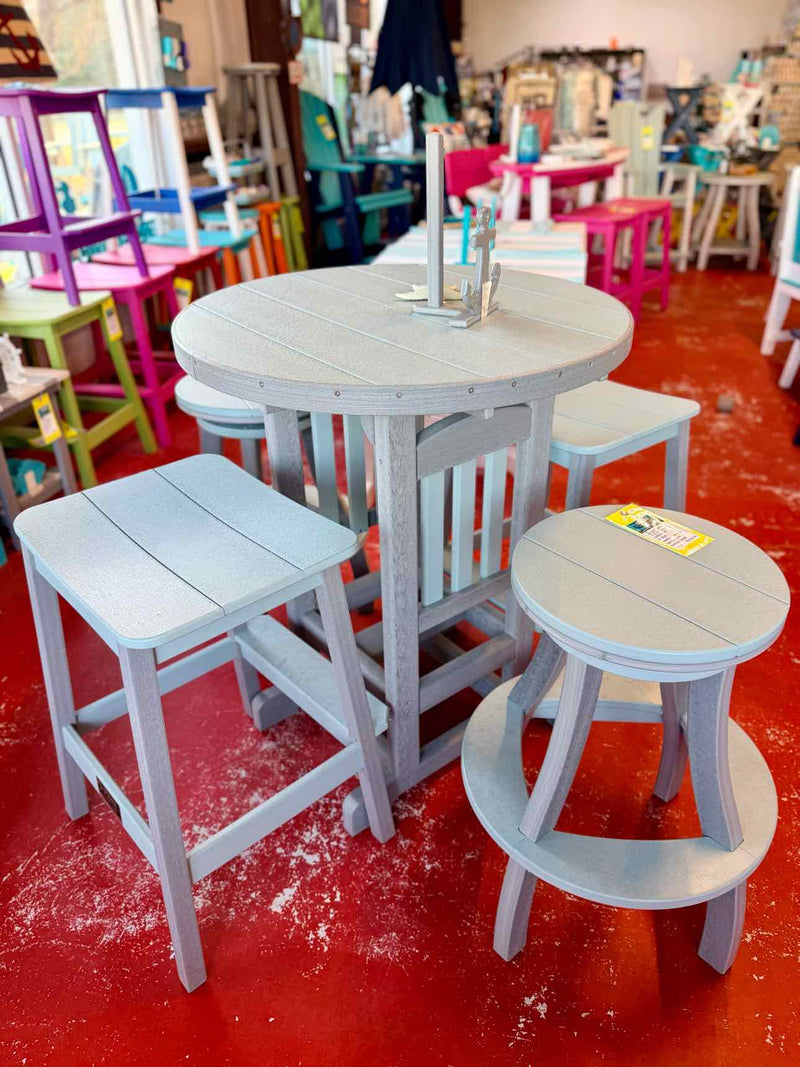 33" Round Bar Height Table- Mint & Driftwood