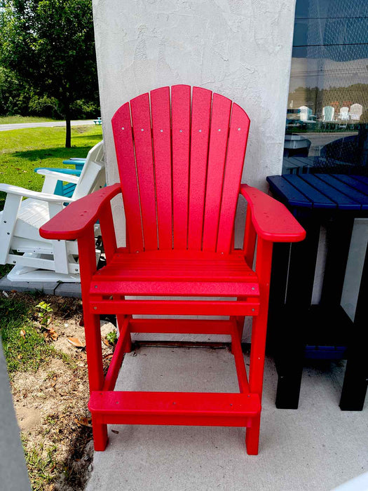 Bar Height Adirondack Chair- Red