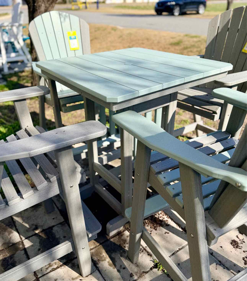 33" Square Bar Height Table- Mint & Driftwood