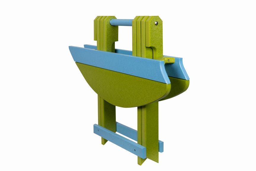 Folding Surfboard End Table- Lime Green & Powder Blue