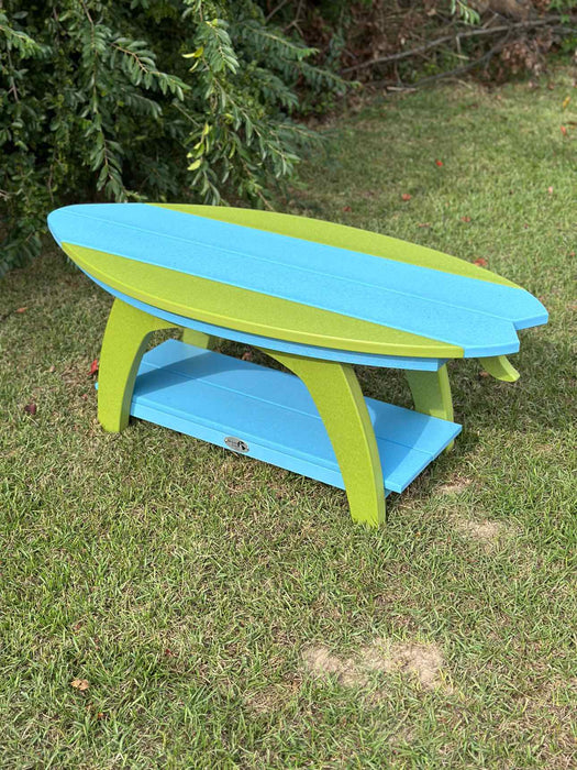 Surfboard Coffee Table- Lime Green & Powder Blue