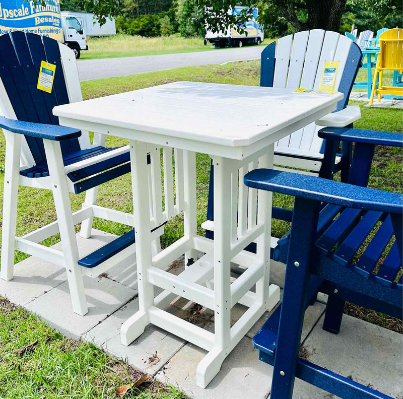 33" Square Bar Height Table- White
