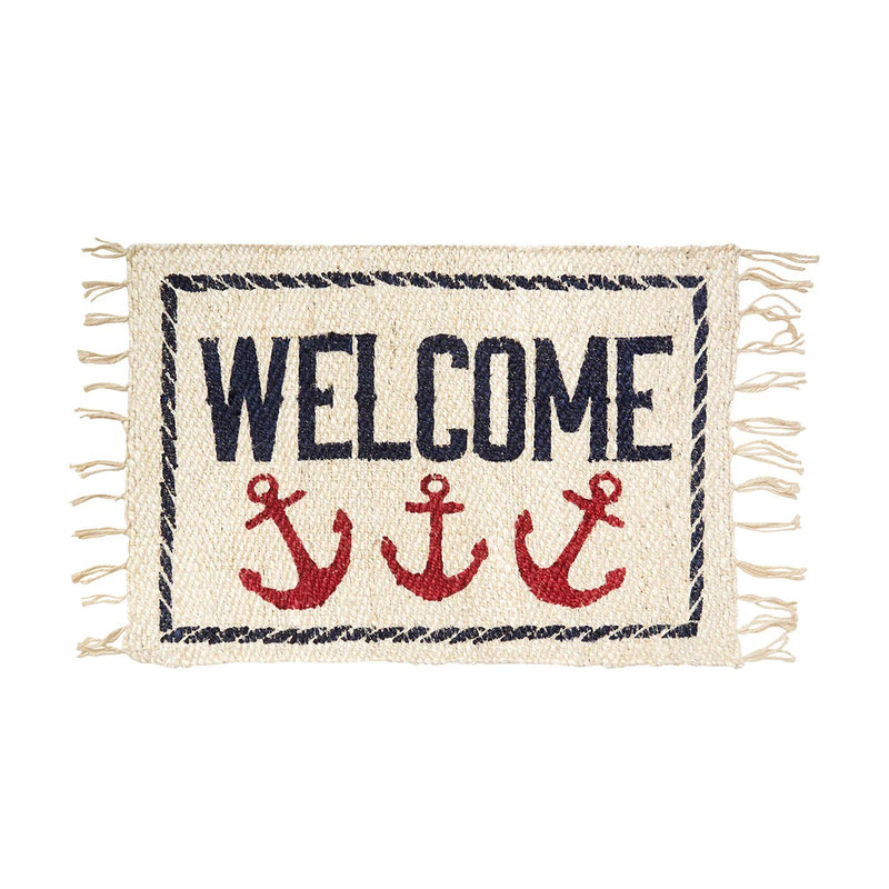 Jute Rug- Welcome Anchor