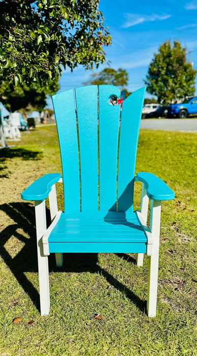 Ocean Wave Adirondack Chair- White & Aruba Blue