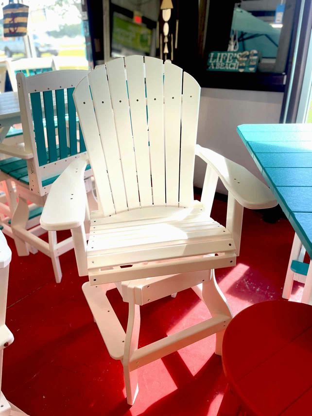 Bar Height Adirondack Swivel Chair- White