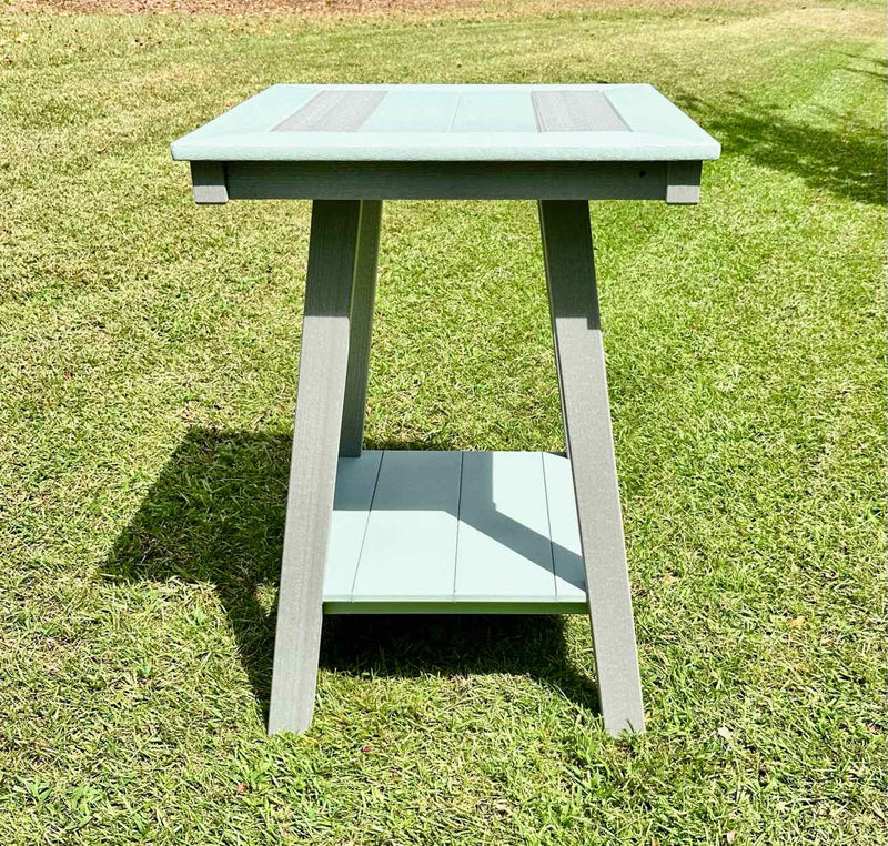 24" Seabreak Bar Height End Table- Driftwood & Mint