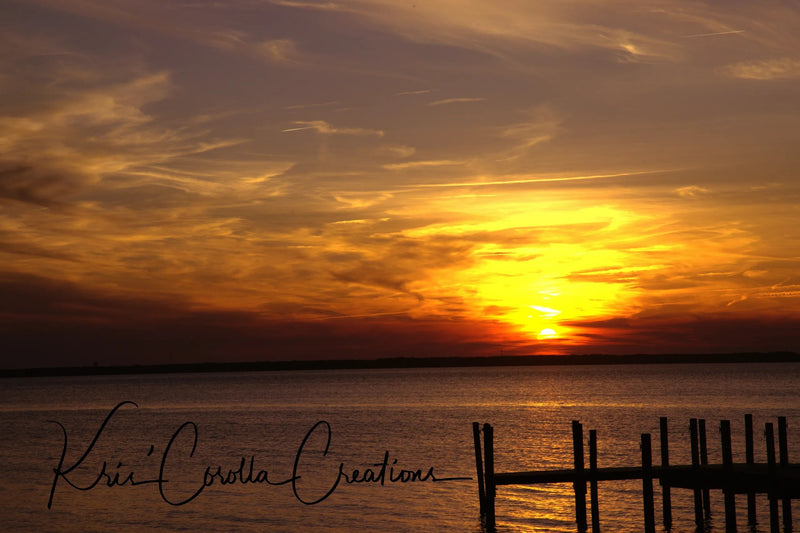Kris' Corolla Creations 24"x 36" Wall Canvas- Sunset over the Sound