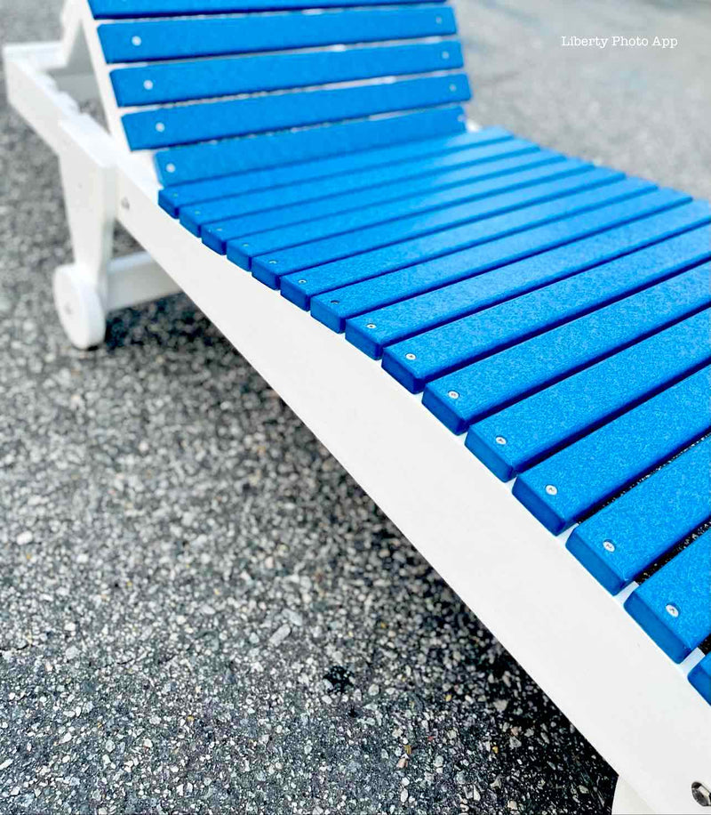 Armless Chaise Lounge- Burns Blue & White