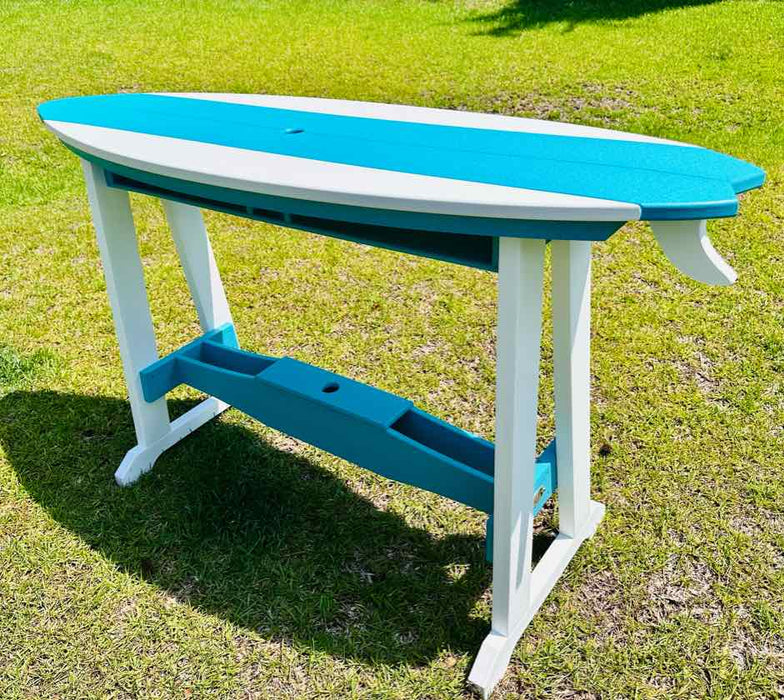 6' Surfboard Bar Height Table- White & Aruba Blue