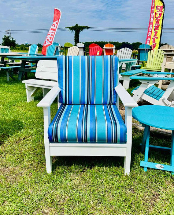 Leisure Living II Series Chair- White with Dolce Oasis Sunbrella Cushions