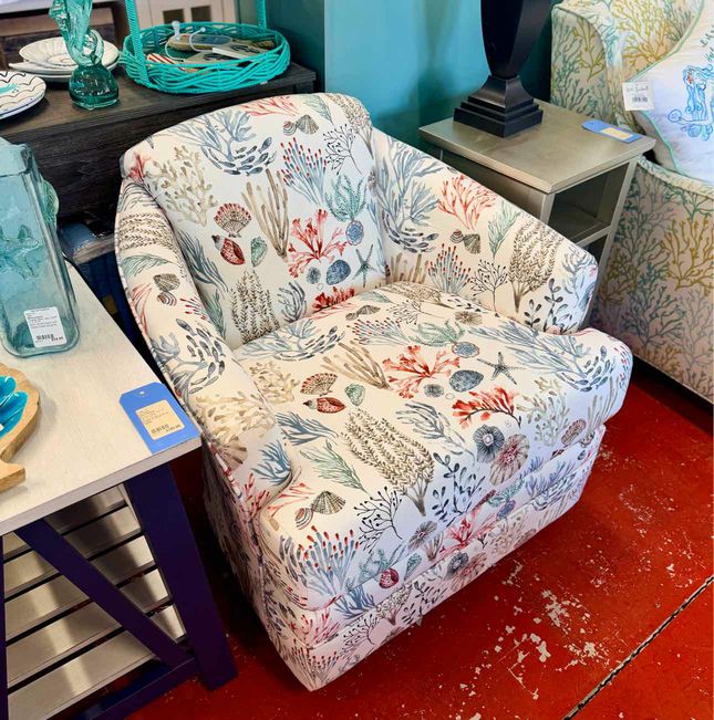 Barrel Chair- Nat Coral