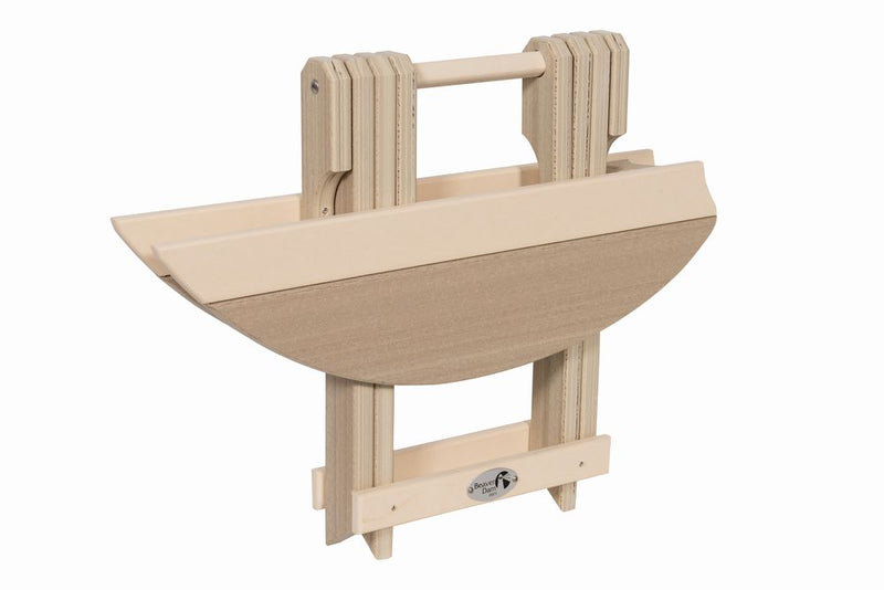 Folding Surfboard End Table- Pale Aspen & Ivory