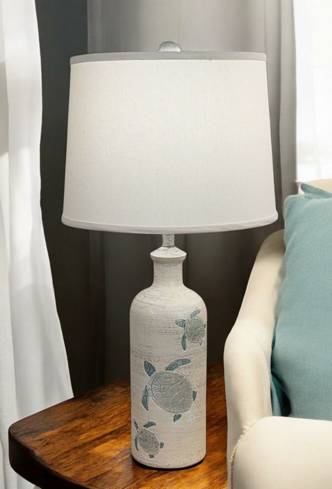 Etched Turtle Table Lamp