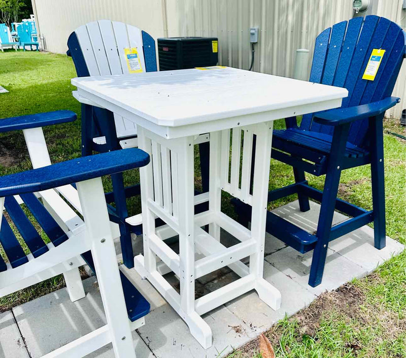 33" Square Bar Height Table- White