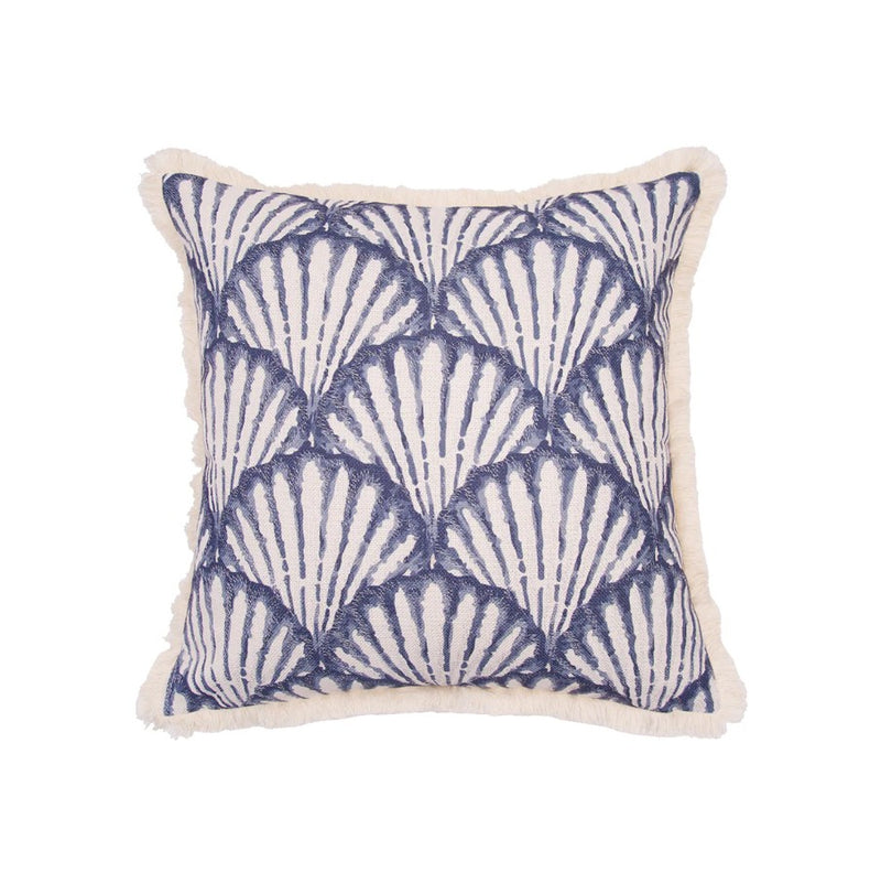 Blue Scallop Shells Pillow