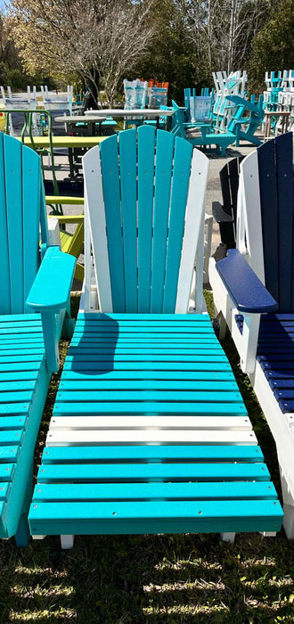 Armless Chaise Lounge- Aruba Blue & White