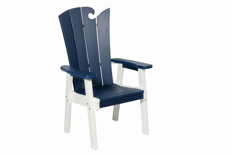 Ocean Wave Adirondack Chair- White & Patriot Blue