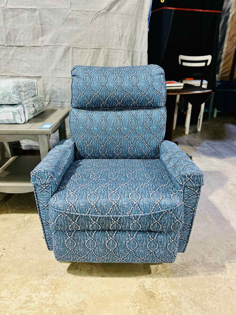 Rocker Recliner w/ Handle- Kip Ocean *Performance Fabric*