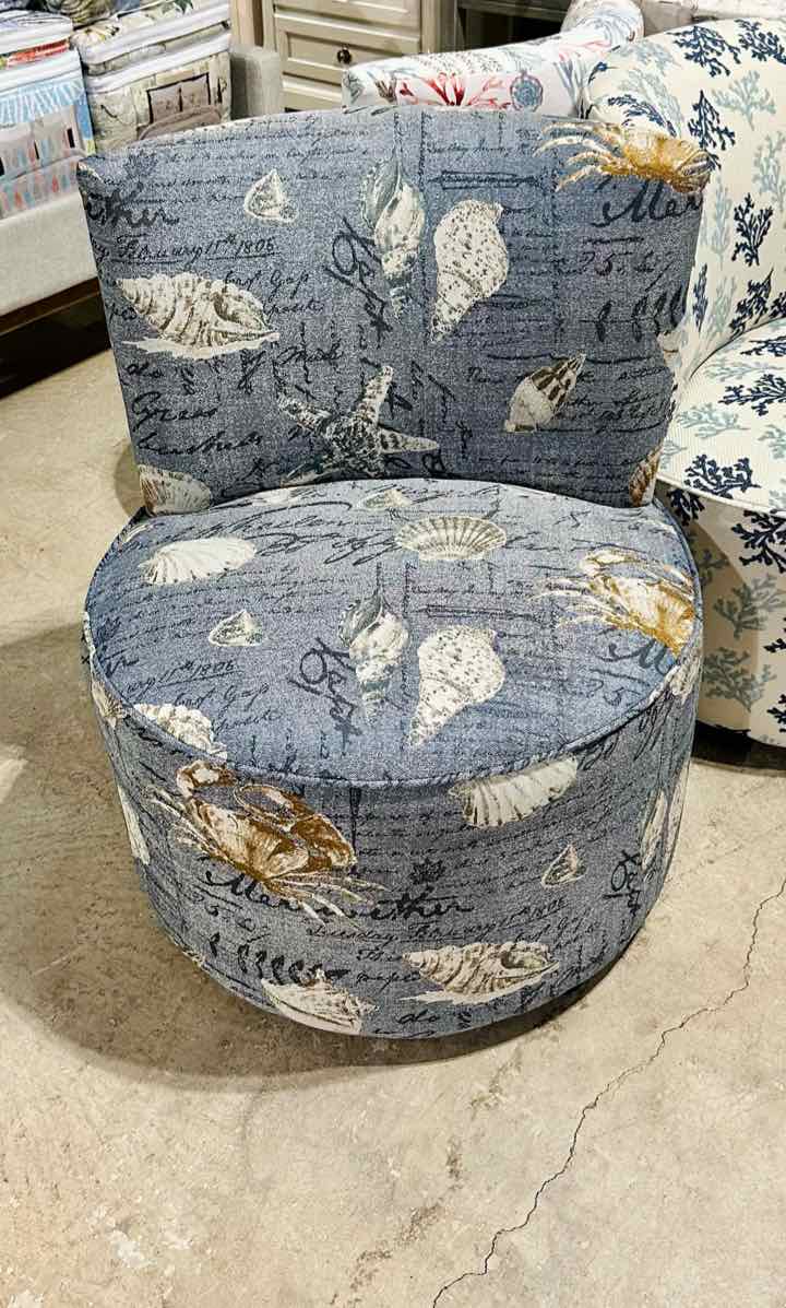 Armless Barrel Chair- Coast Ocean